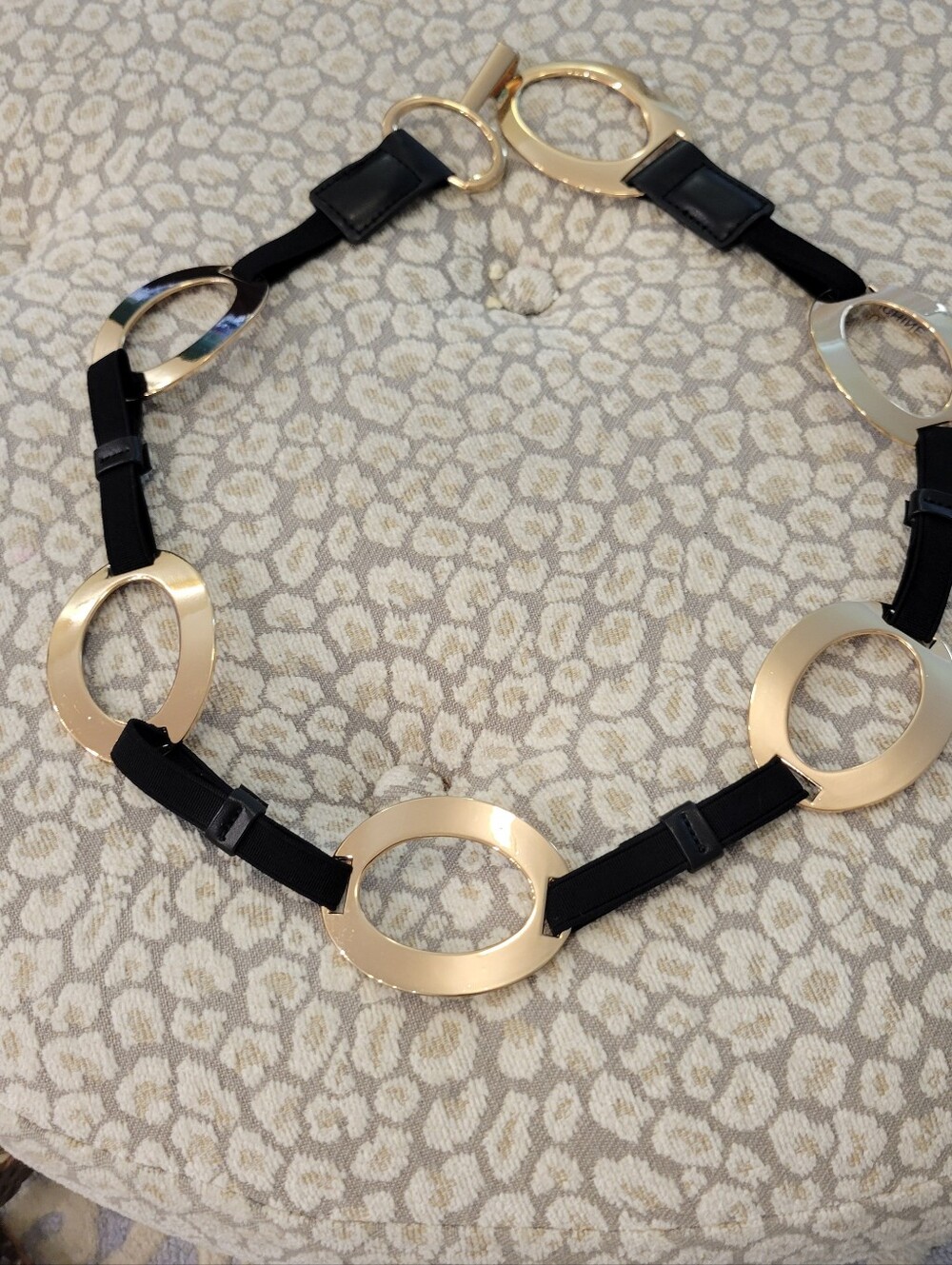 Gold and Black Linked Circle Belt